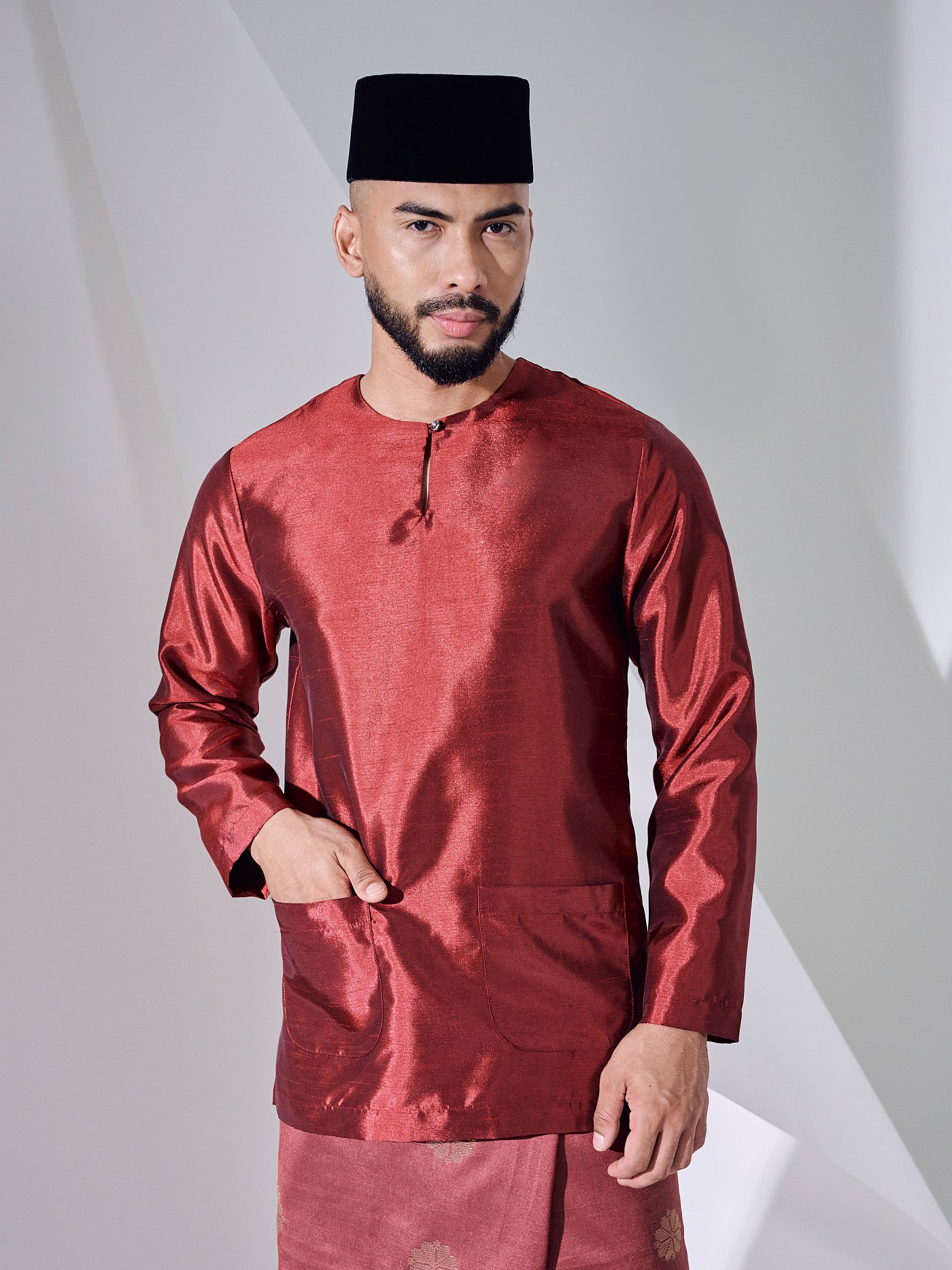 KAUFMAN BAJU MELAYU - MAROON RED