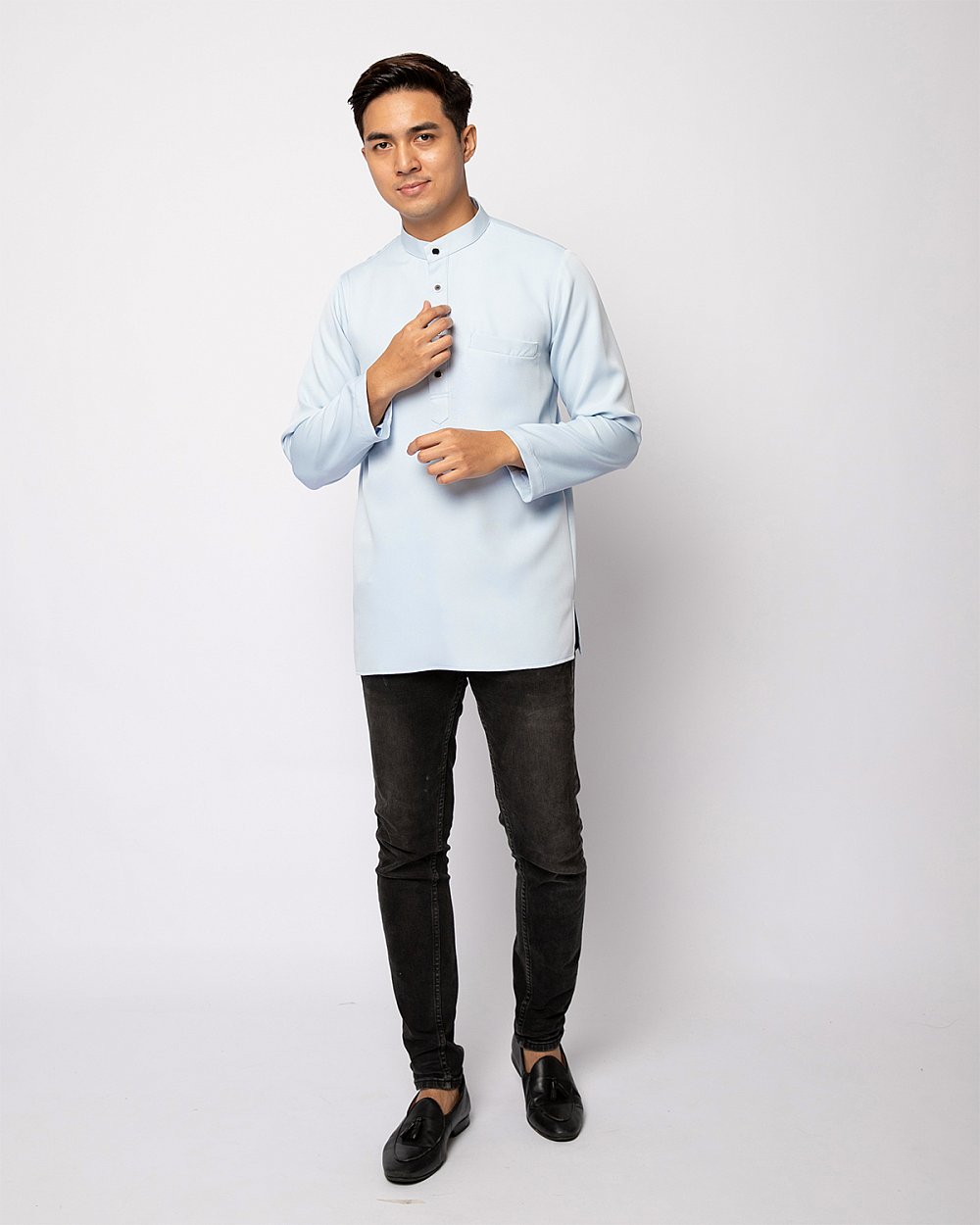 HELMICO KURTA BUTTON - BABY BLUE