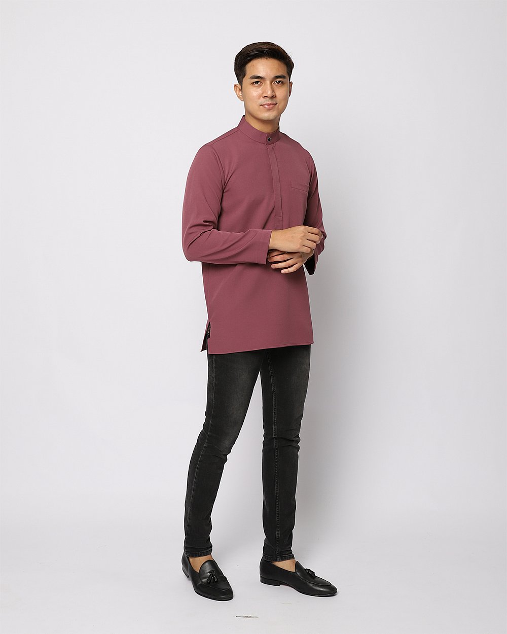 AUFMAN KURTA ZIP - DUSKY MAUVE