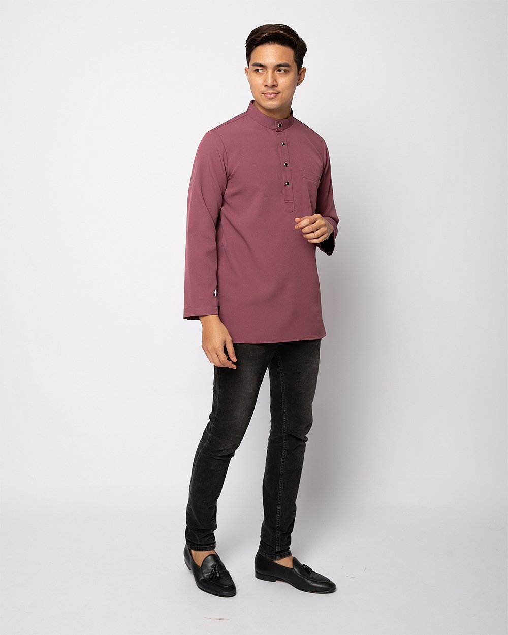 HELMICO KURTA BUTTON - DUSKY MAUVE