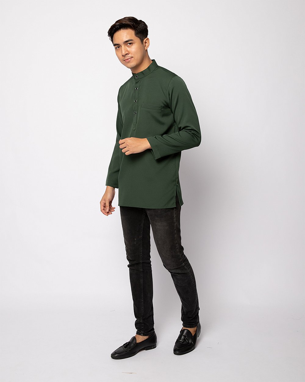 HELMICO KURTA BUTTON - EMERALD