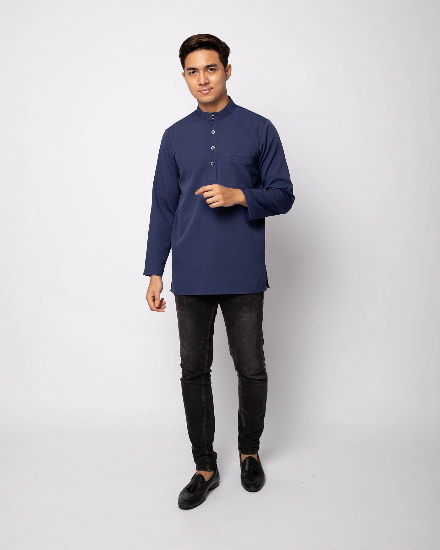 HELMICO KURTA BUTTON - DEEP NAVY
