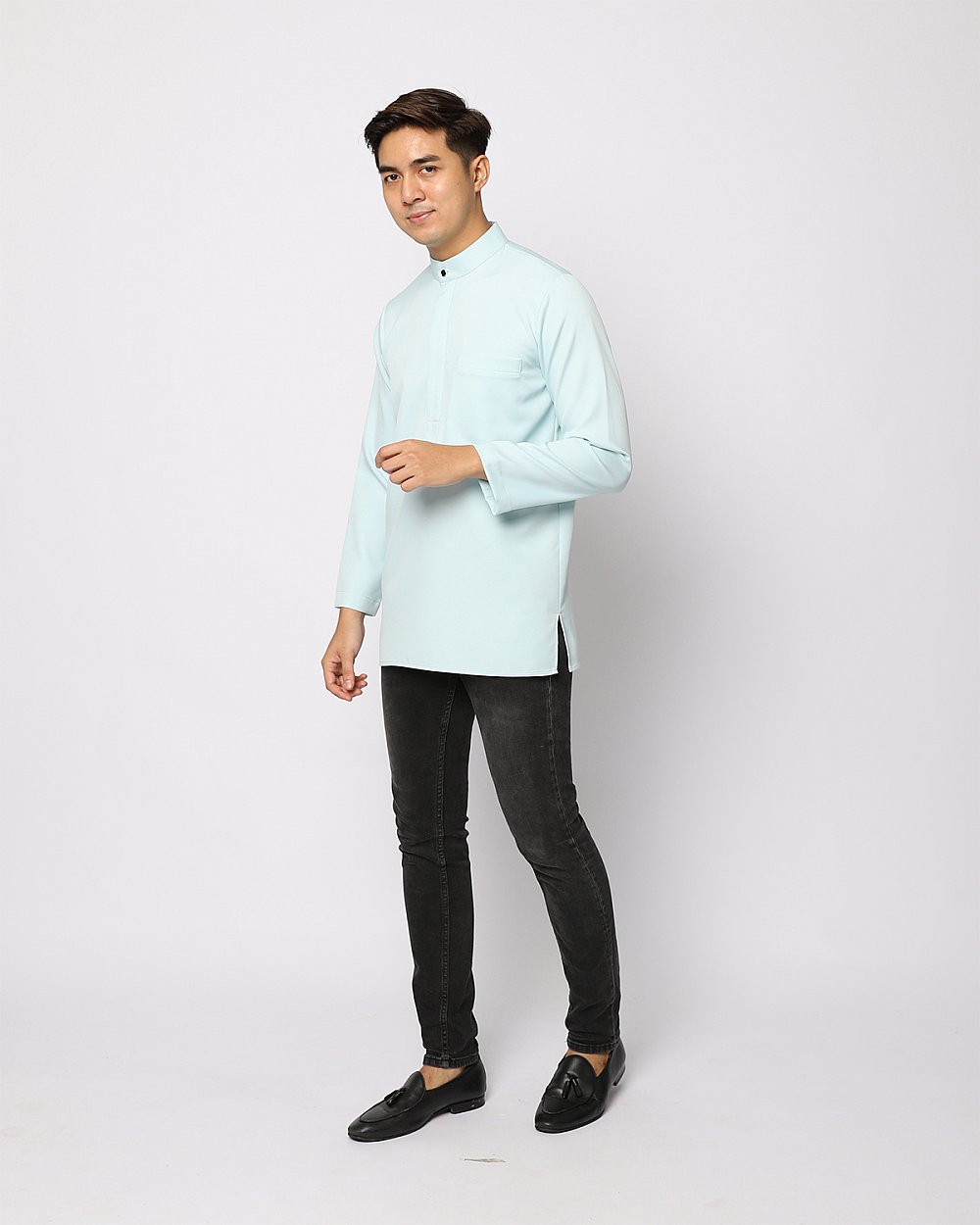 AUFMAN KURTA ZIP - PALE TURQUOISE