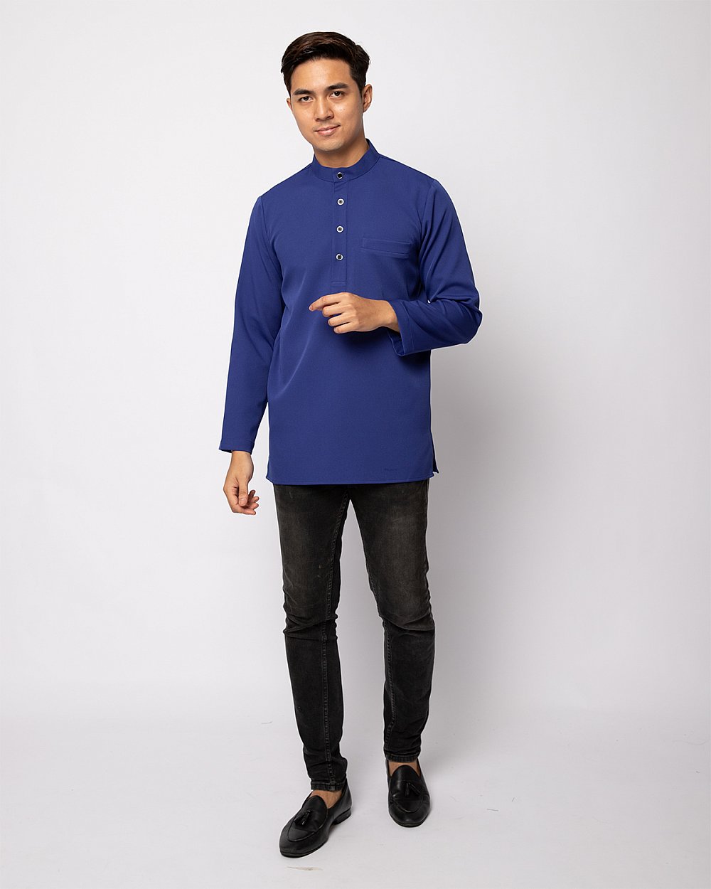 HELMICO KURTA BUTTON - INDIGO BLUE