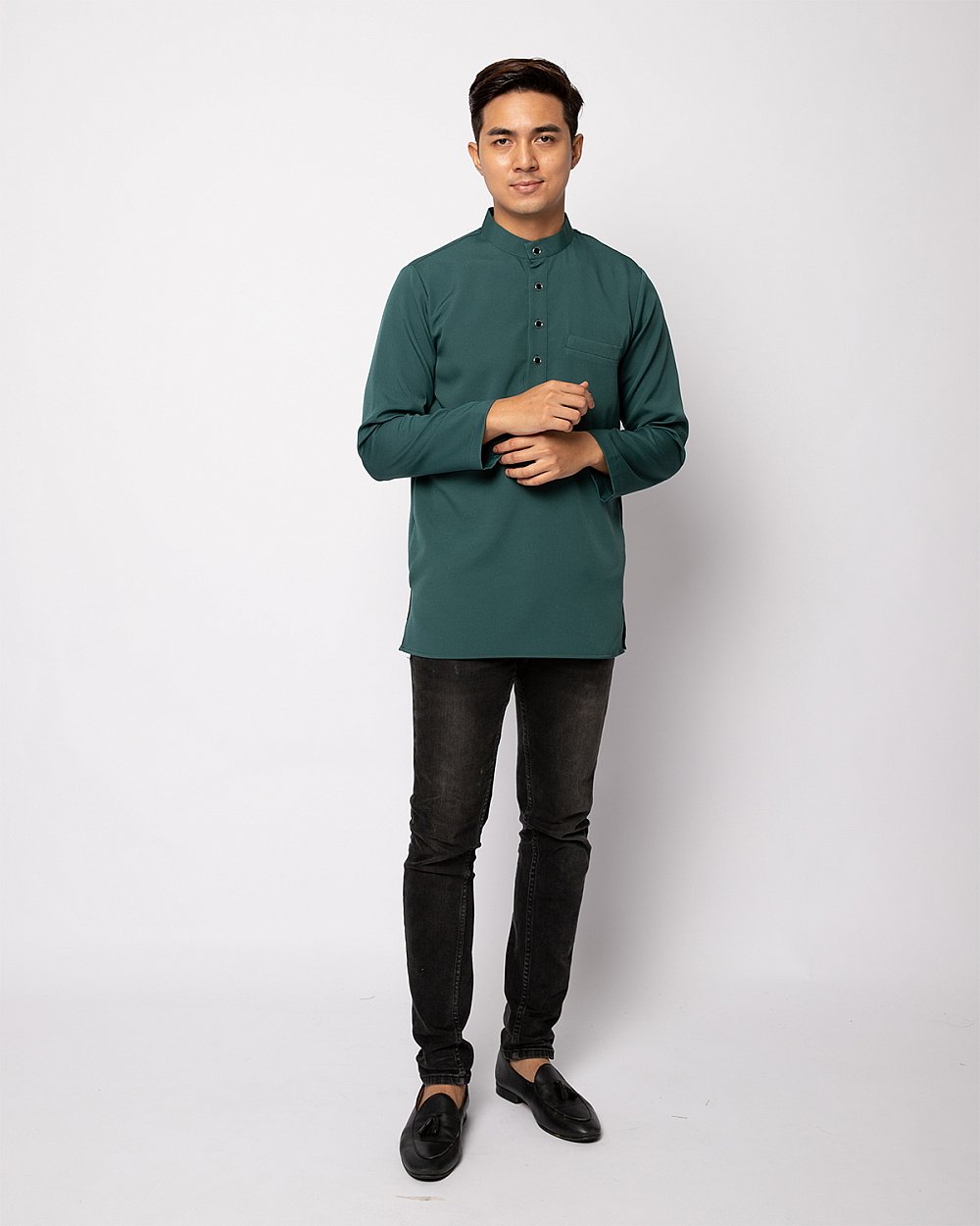 HELMICO KURTA BUTTON - ANTIQUE GREEN