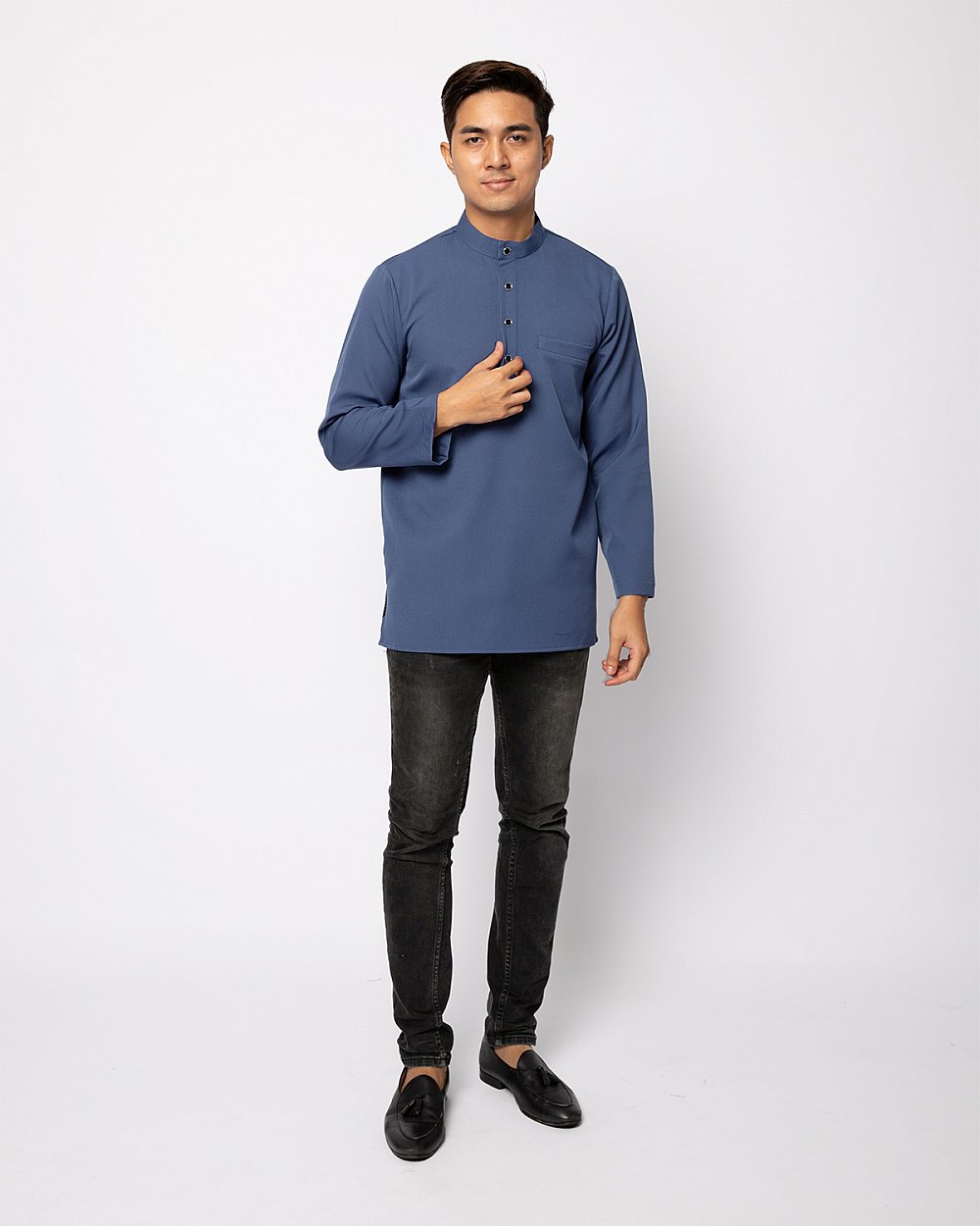 HELMICO KURTA BUTTON - INFINITY BLUE
