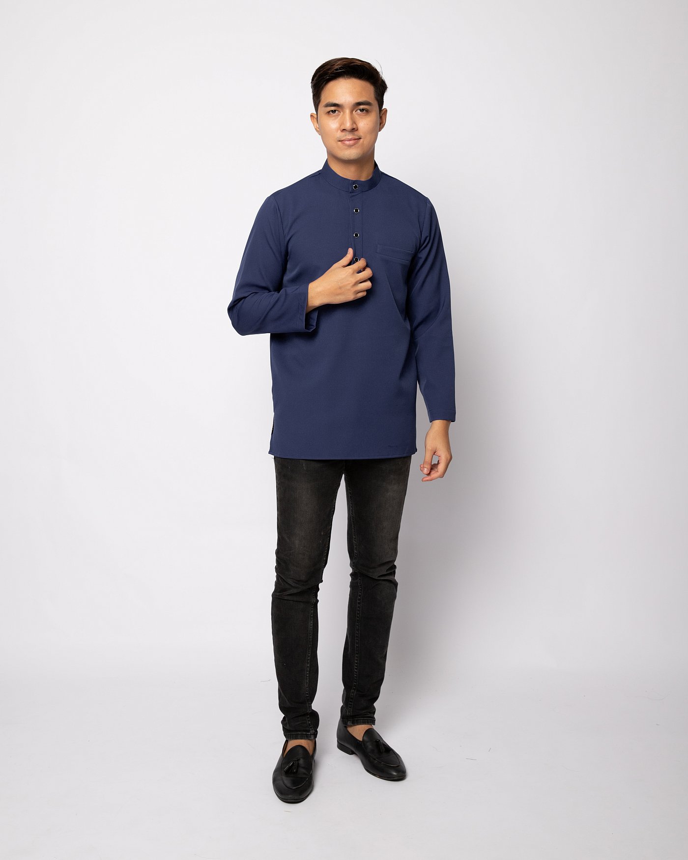 HELMICO KURTA BUTTON - DEEP NAVY