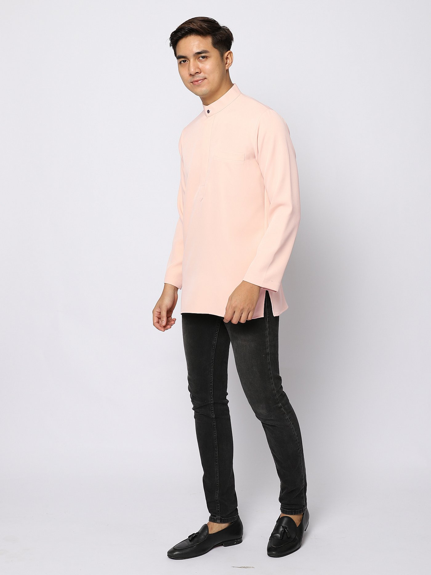 AUFMAN KURTA ZIP - PEACH