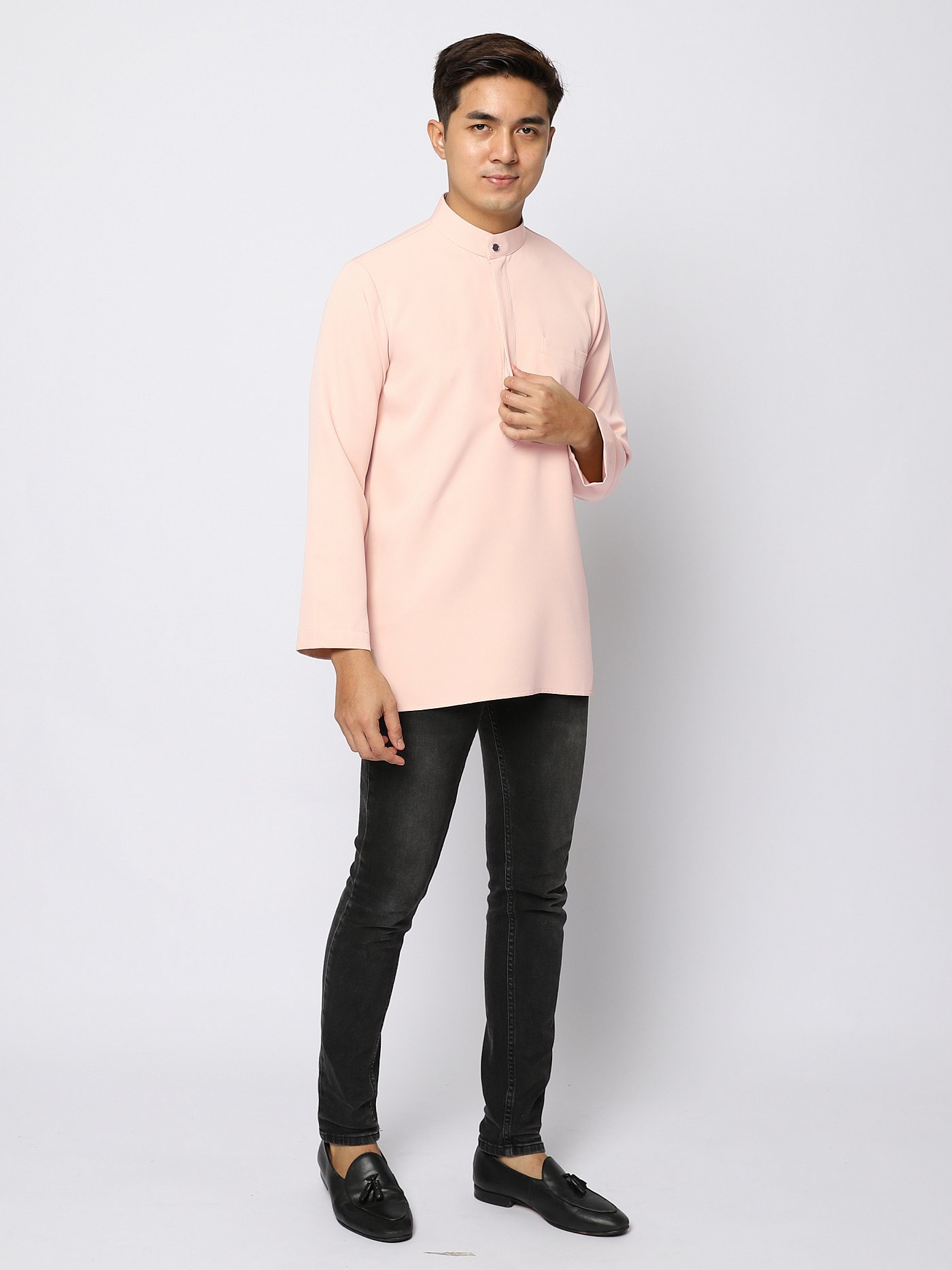 AUFMAN KURTA ZIP - PEACH