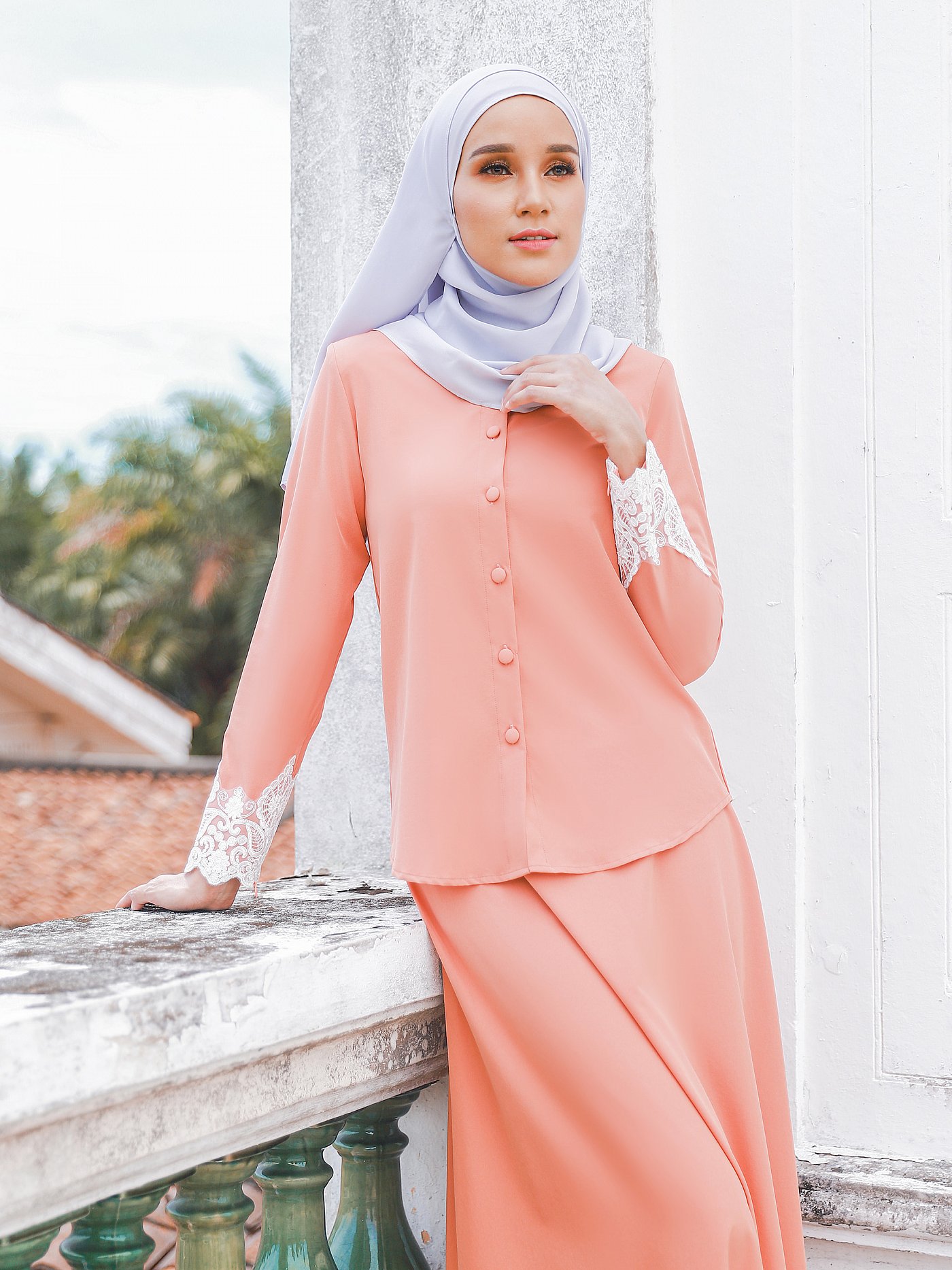 RATNA DRESS - CORAL PEACH
