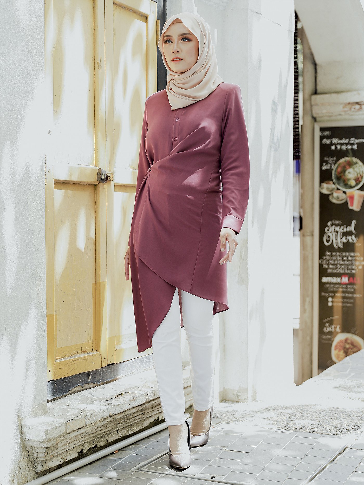 CAROL BLOUSE - DARK MAUVE