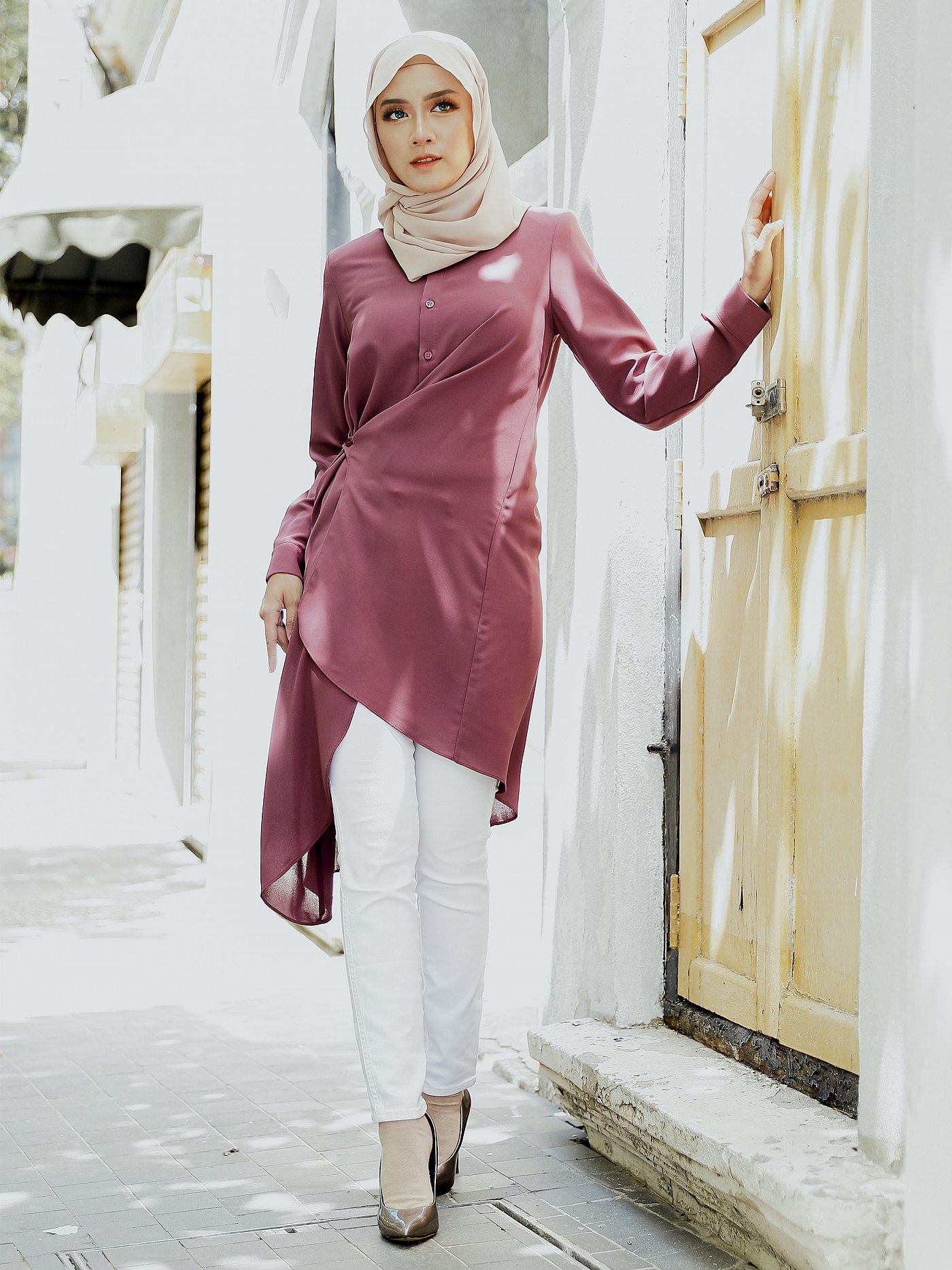 CAROL BLOUSE - DARK MAUVE