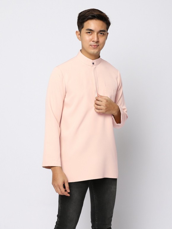 AUFMAN KURTA ZIP - PEACH AUFMAN KURTA ZIP - PEACH