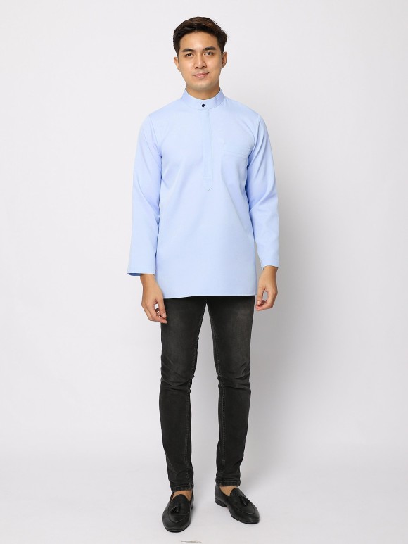 AUFMAN KURTA ZIP - SERENITY BLUE AUFMAN KURTA ZIP - SERENITY BLUE