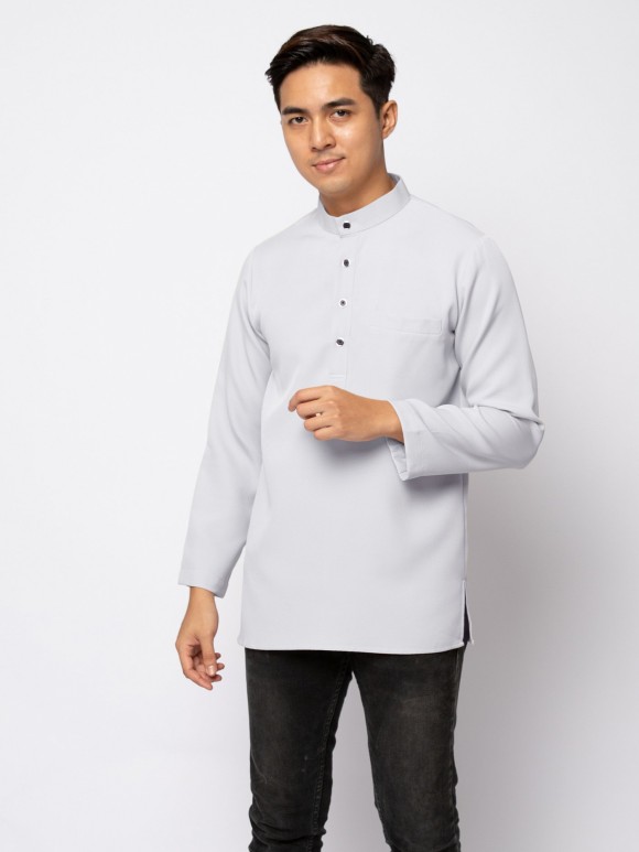 HELMICO KURTA BUTTON- SILVER GREY HELMICO KURTA BUTTON- SILVER GREY