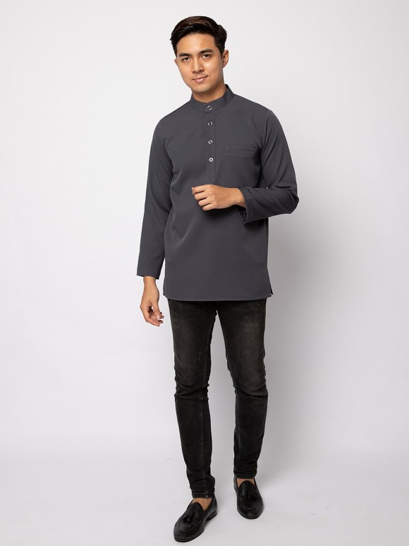 HELMICO KURTA BUTTON - DARK GREY HELMICO KURTA BUTTON - DARK GREY