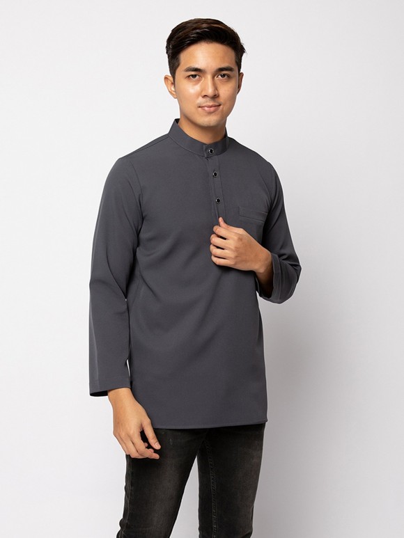 HELMICO KURTA BUTTON - DARK GREY HELMICO KURTA BUTTON - DARK GREY