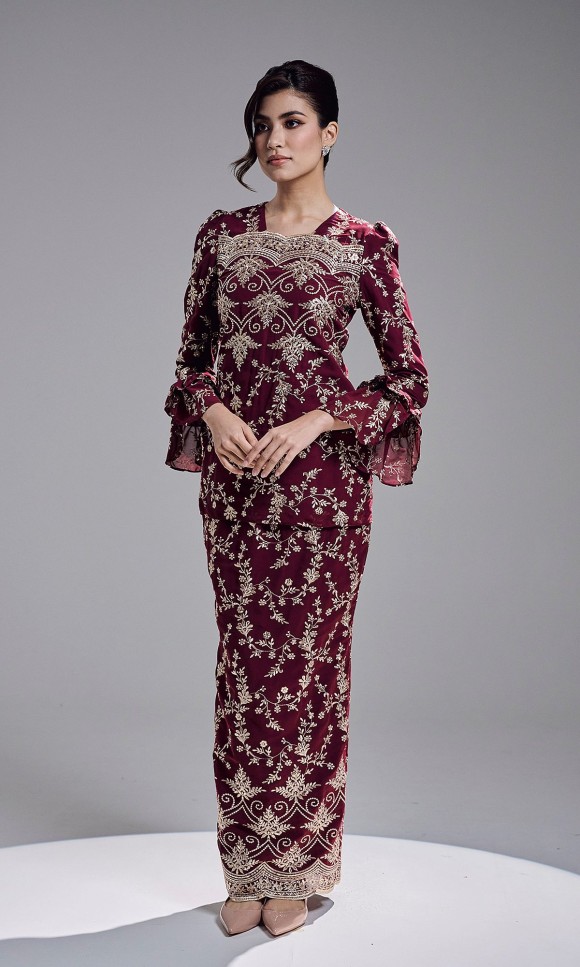 AMBER KURUNG - BURGUNDY AMBER KURUNG - BURGUNDY