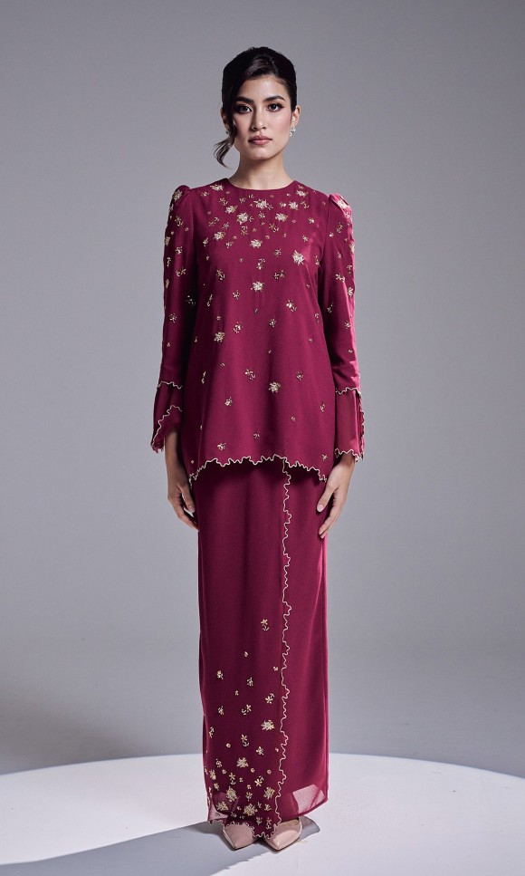 ESTIA KURUNG - DARK FUSCHIA ESTIA KURUNG - DARK FUSCHIA