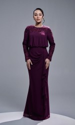 ALEESA DRESS - DARK PURPLE ALEESA DRESS - DARK PURPLE