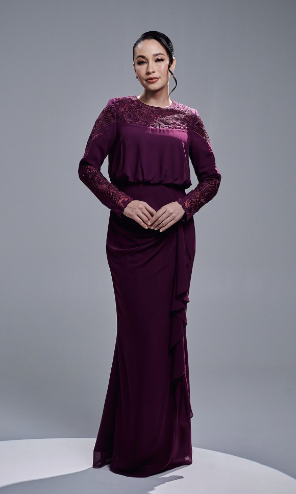 ALEESA DRESS - DARK PURPLE ALEESA DRESS - DARK PURPLE