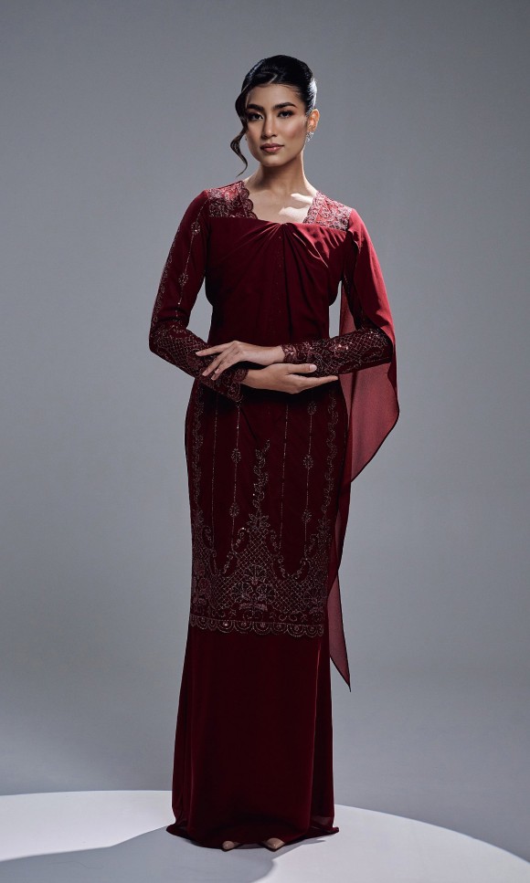 AURORA DRESS - MAROON AURORA DRESS - MAROON