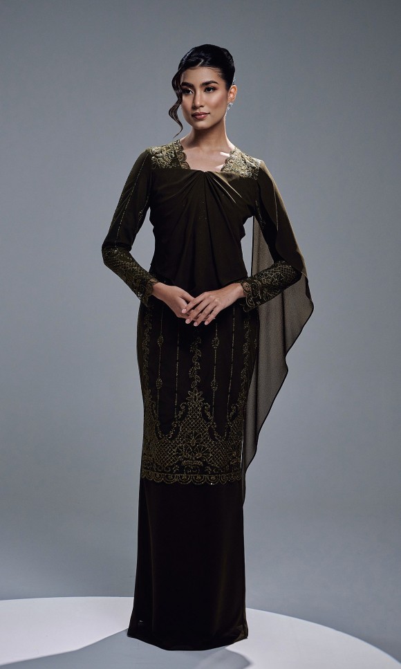 AURORA DRESS - DARK OLIVE AURORA DRESS - DARK OLIVE