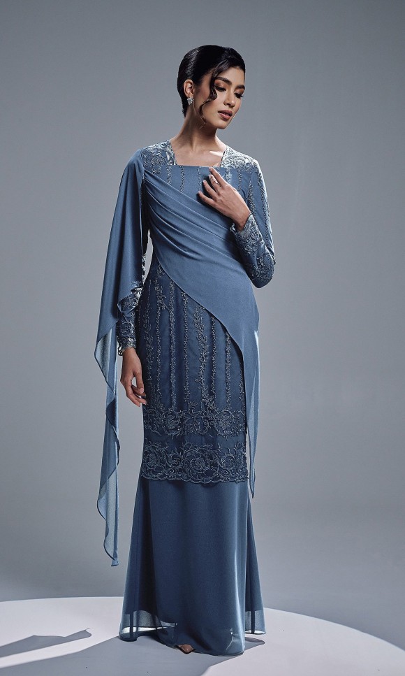 ESTIARA DRESS - ASH BLUE ESTIARA DRESS - ASH BLUE