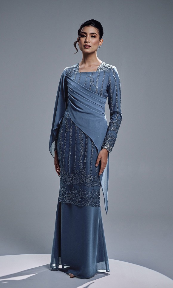 ESTIARA DRESS - ASH BLUE ESTIARA DRESS - ASH BLUE