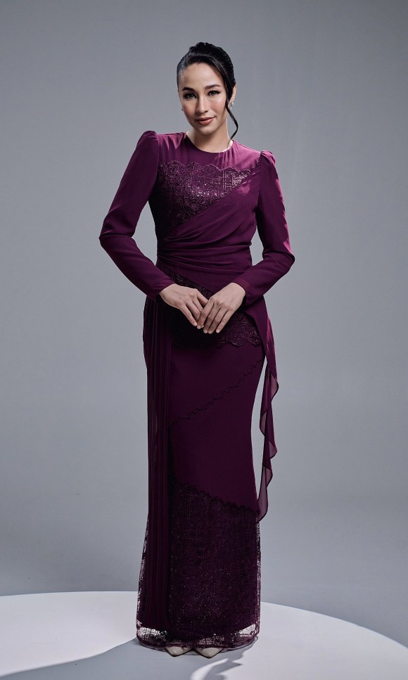 ESTALIA DRESS - DARK PURPLE ESTALIA DRESS - DARK PURPLE