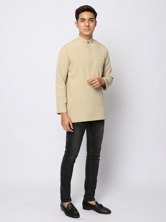 AUFMAN KURTA ZIP - PALE OLIVE AUFMAN KURTA ZIP - PALE OLIVE