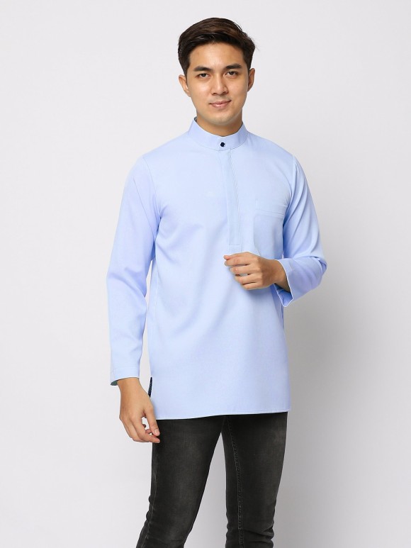 AUFMAN KURTA ZIP - SERENITY BLUE AUFMAN KURTA ZIP - SERENITY BLUE