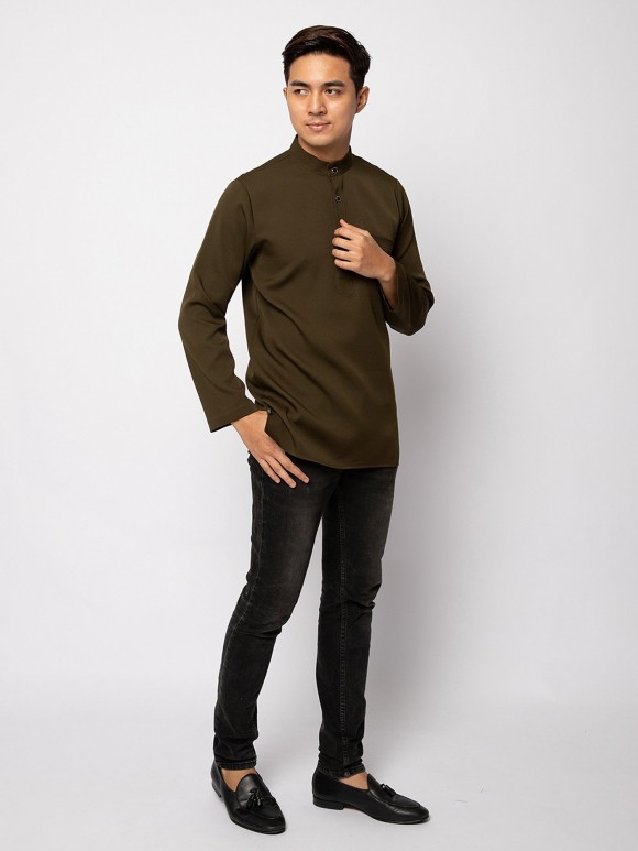 HELMICO KURTA BUTTON - DARK OLIVE HELMICO KURTA BUTTON - DARK OLIVE