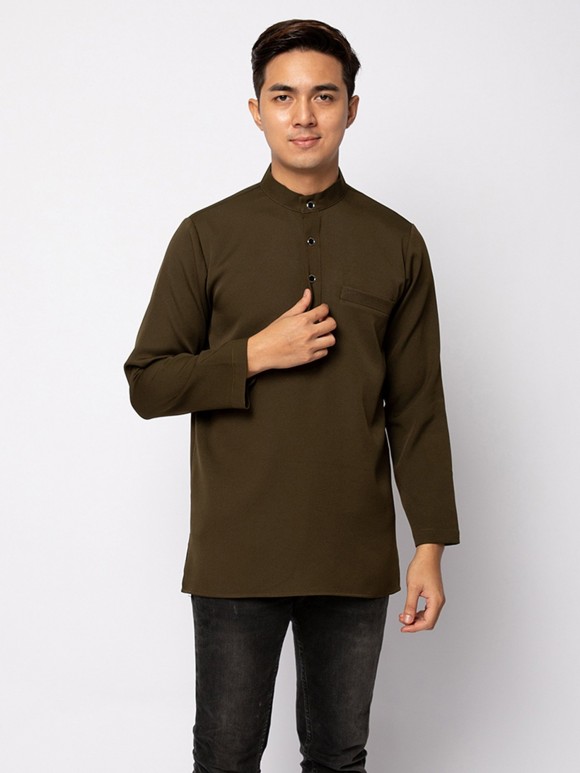 HELMICO KURTA BUTTON - DARK OLIVE HELMICO KURTA BUTTON - DARK OLIVE