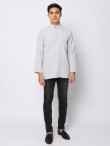 AUFMAN KURTA ZIP - SILVER GREY