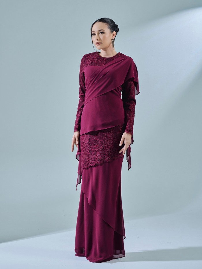 FAYRA KURUNG - BURGUNDY