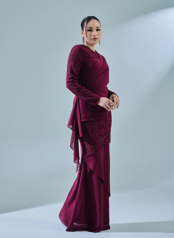 FAYRA KURUNG - BURGUNDY