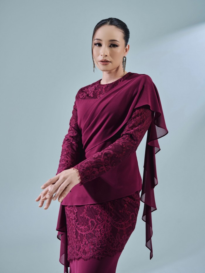 FAYRA KURUNG - BURGUNDY