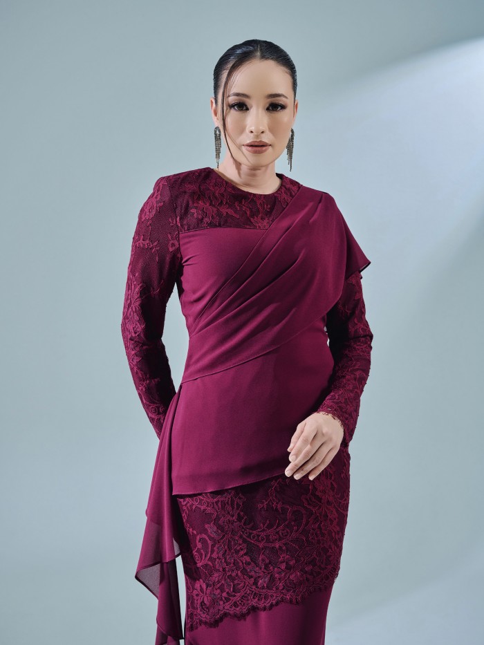 FAYRA KURUNG - BURGUNDY