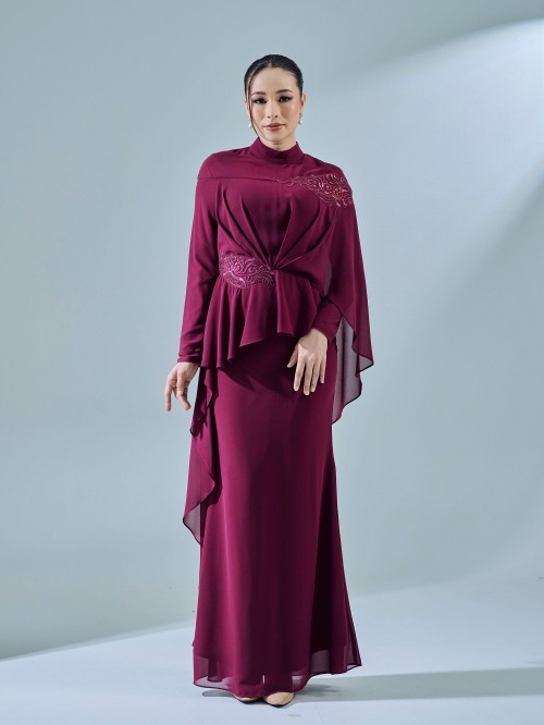 ERANI DRESS - BURGUNDY