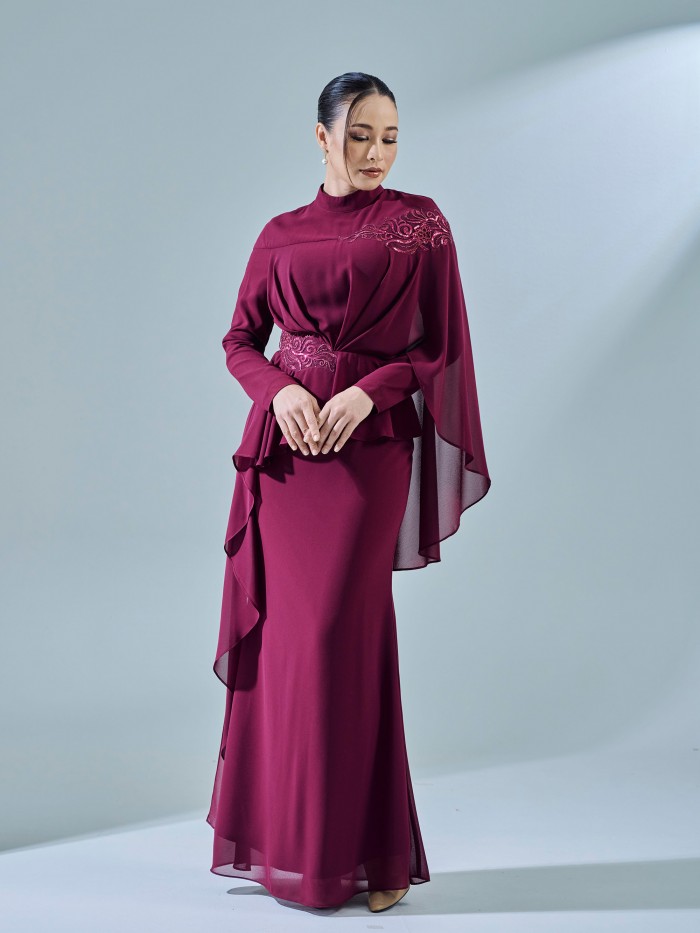 ERANI DRESS - BURGUNDY