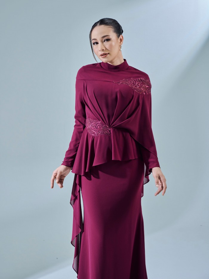 ERANI DRESS - BURGUNDY