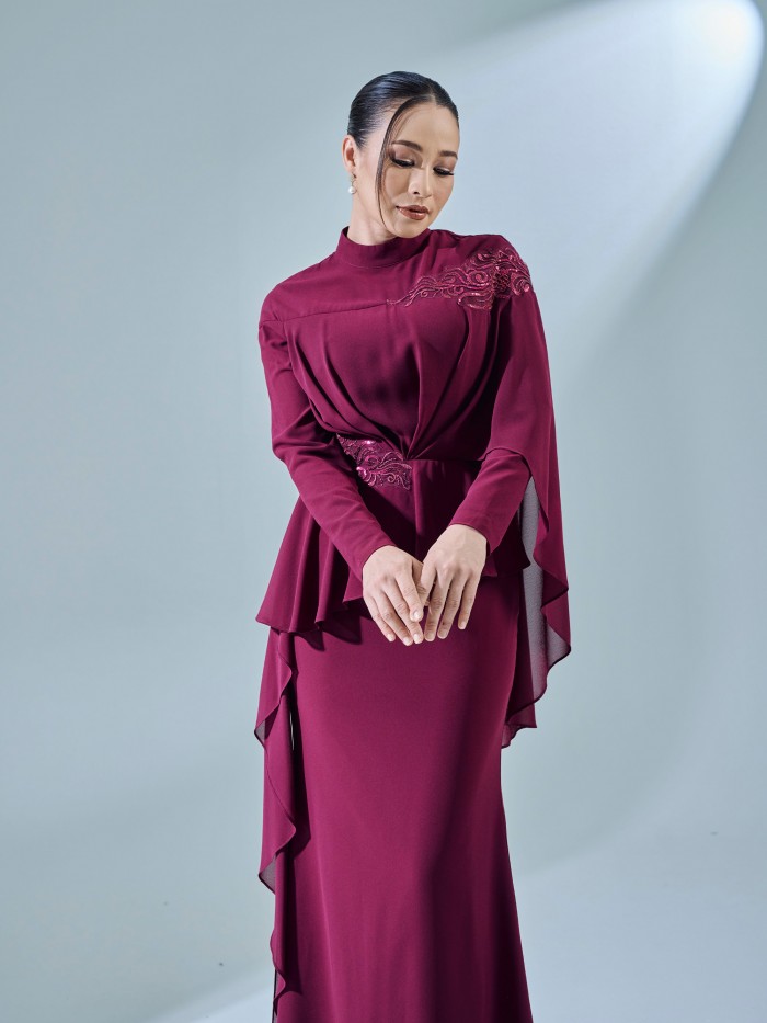 ERANI DRESS - BURGUNDY