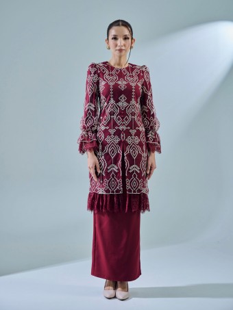 ESKARIA KURUNG - BURGUNDY