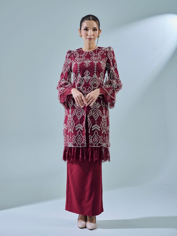 ESKARIA KURUNG - BURGUNDY