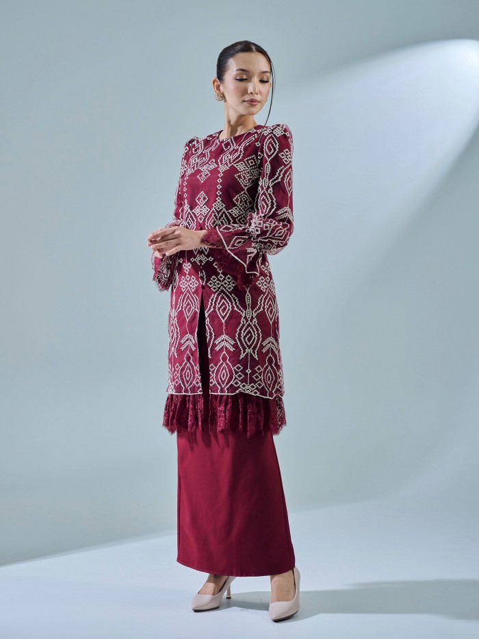 ESKARIA KURUNG - BURGUNDY