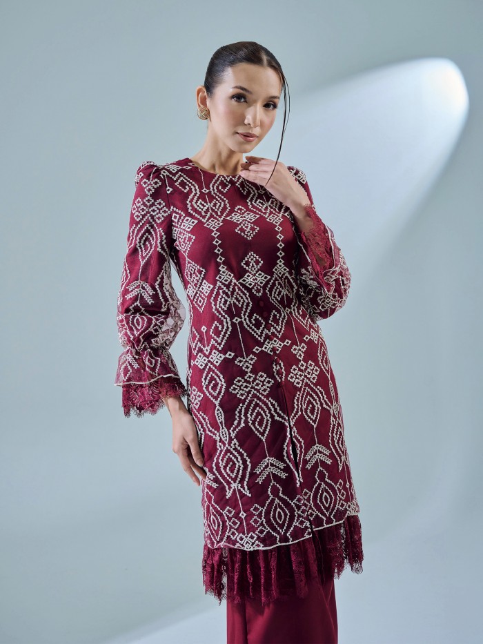 ESKARIA KURUNG - BURGUNDY