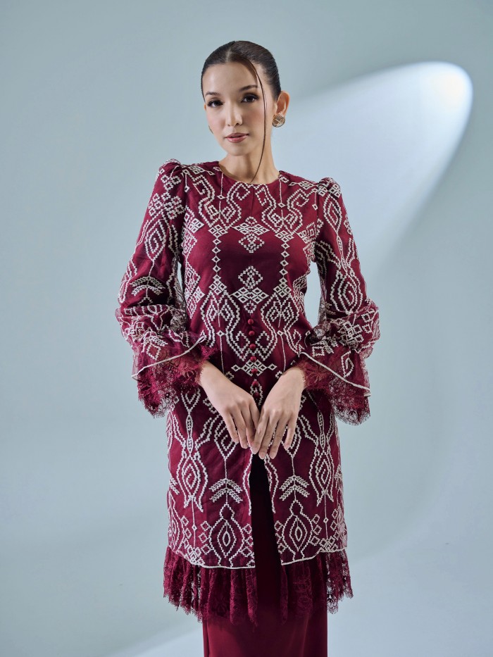 ESKARIA KURUNG - BURGUNDY