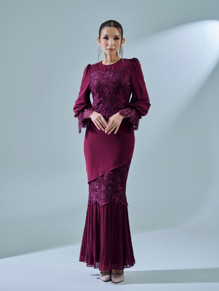 ARISSA DRESS - BURGUNDY