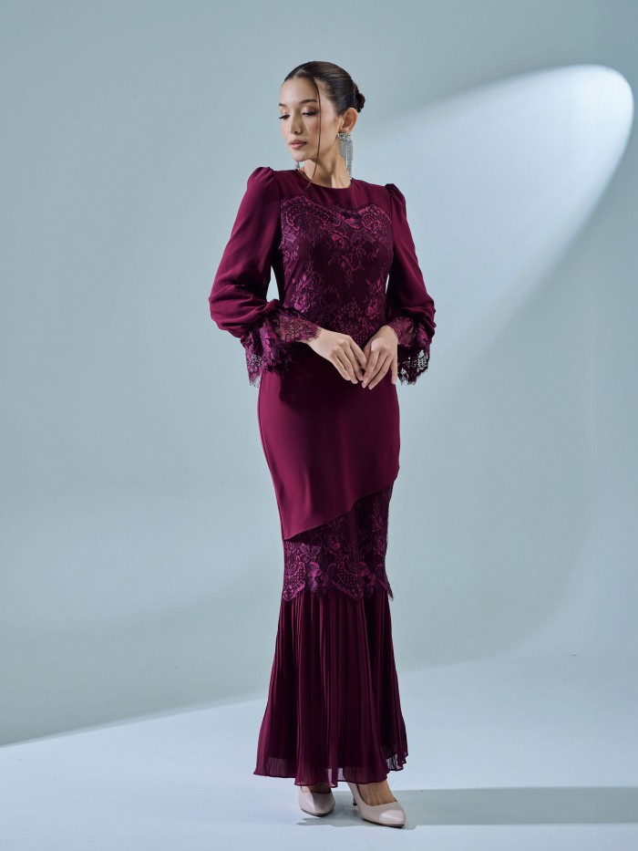 ARISSA DRESS - BURGUNDY